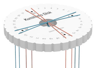 Kumihimo disk with splayed cord.